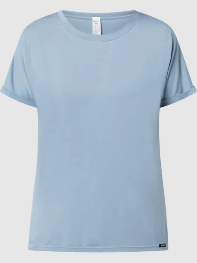 SKINY T-shirt van een mix van viscose en elastaan, model 'Every Night In' blauw, foto 2