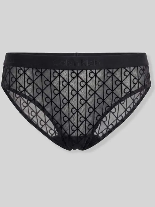 Calvin Klein Slip met semi-transparant met mesh zwart, foto 2