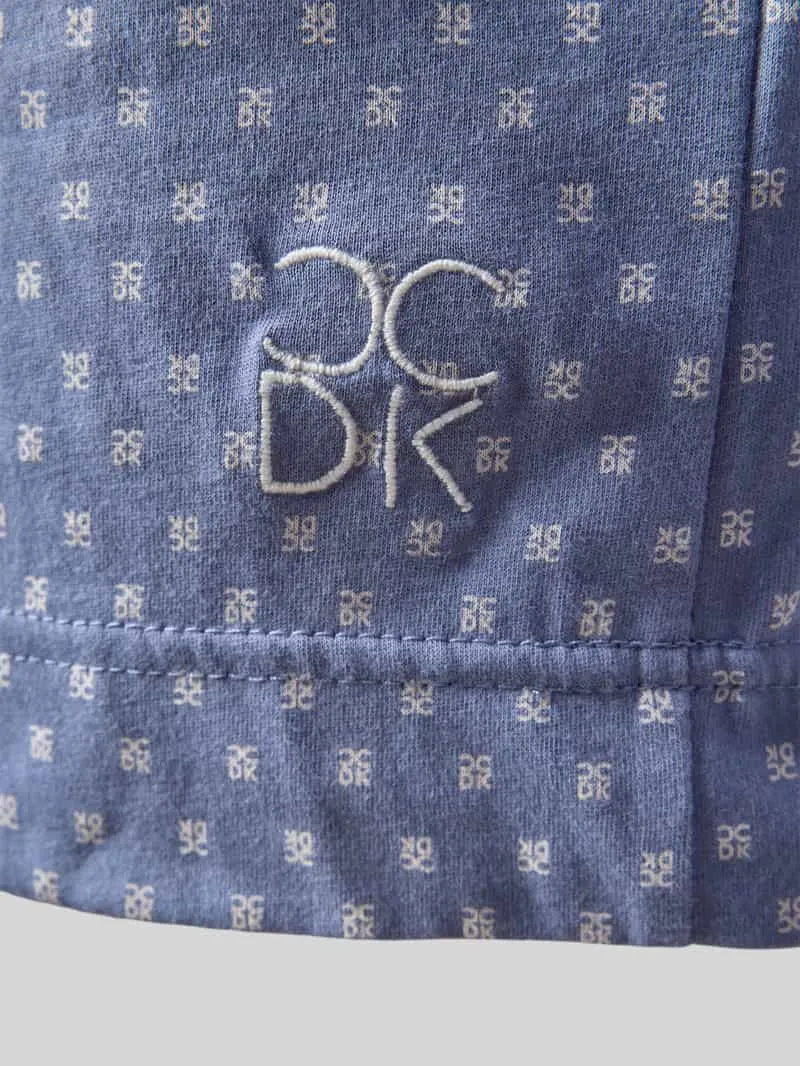CCDK Copenhagen Pyjamabovendeel met all-over logoprint, model 'Janis' blauw, foto 3