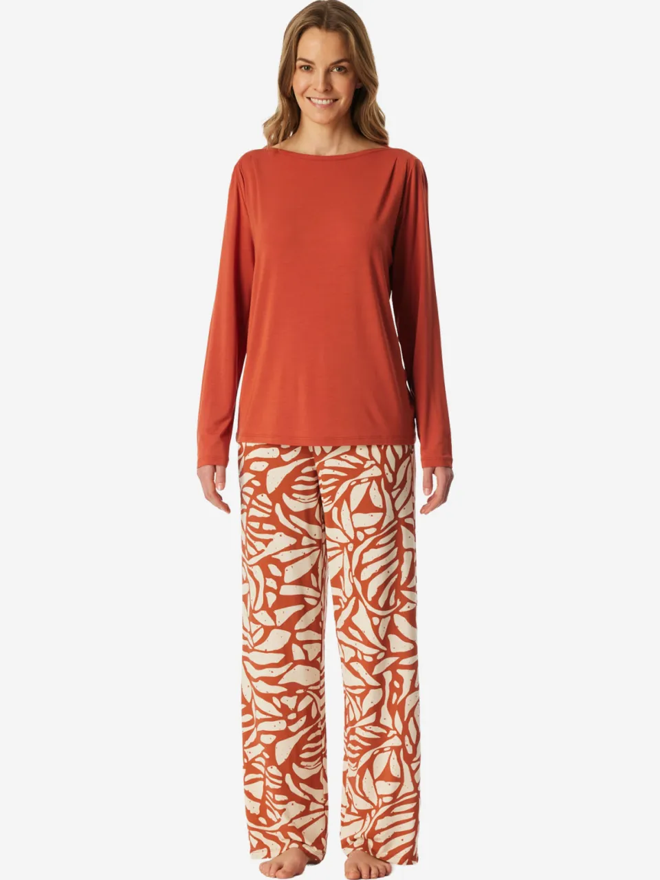 Schiesser Vrouwen Pyjama Selected Premium oranje