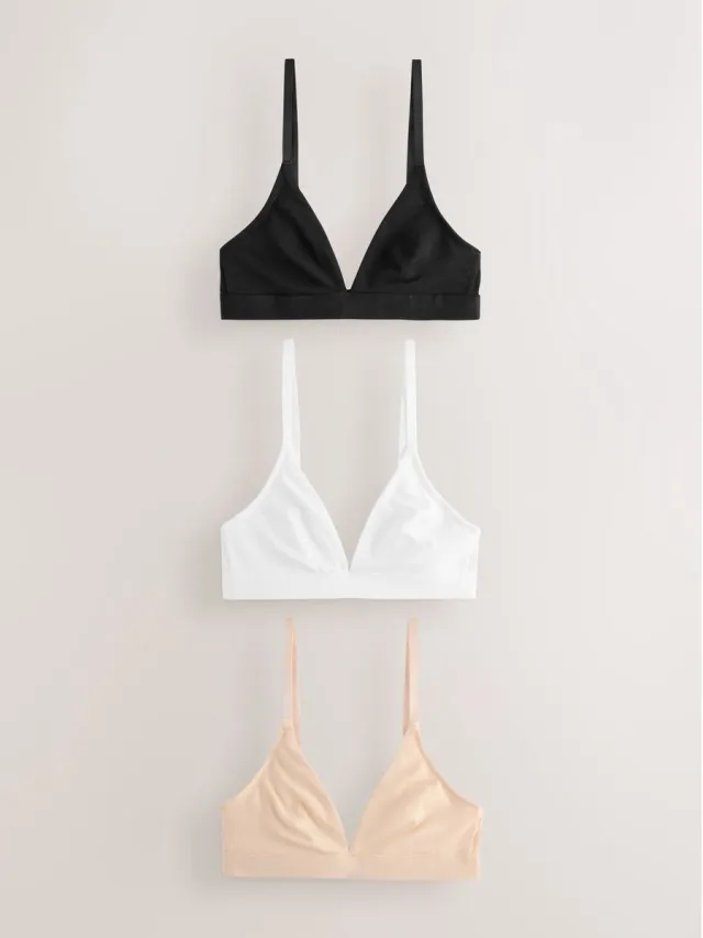 Next Dames - Set van 3 Ultimate Comfort balconettebeha's van een katoenmix - Zwart Black/White/Pastel Rose Nude