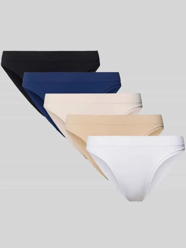 Dorina Slip met comfortabel model in een set van 5 stuks, model 'ROSANNE' Zwart