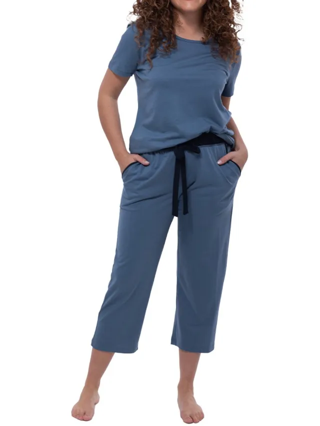 Ammann Dames pyjama Night & Home blauw