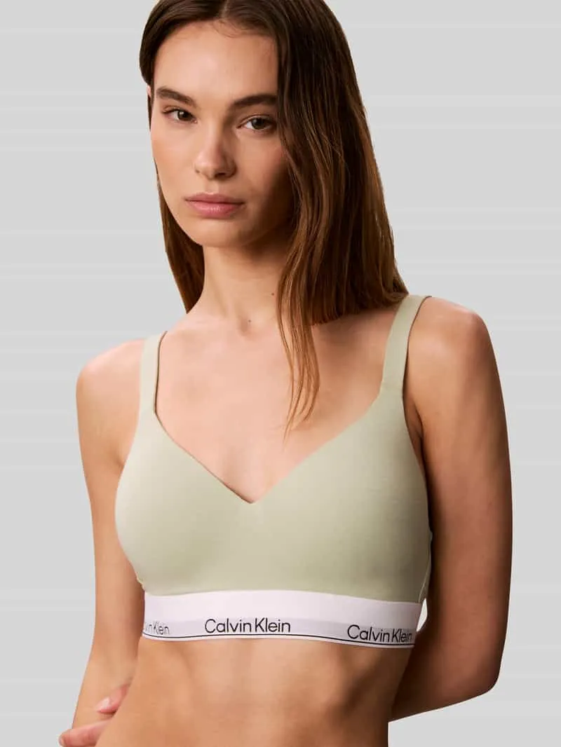 Calvin Klein Bralette van mix van katoen en modal lichtgroen, foto 4