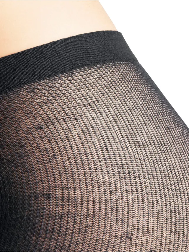 Falke Crisp Haze gedessineerd katoen 50 DEN panty dames zwart