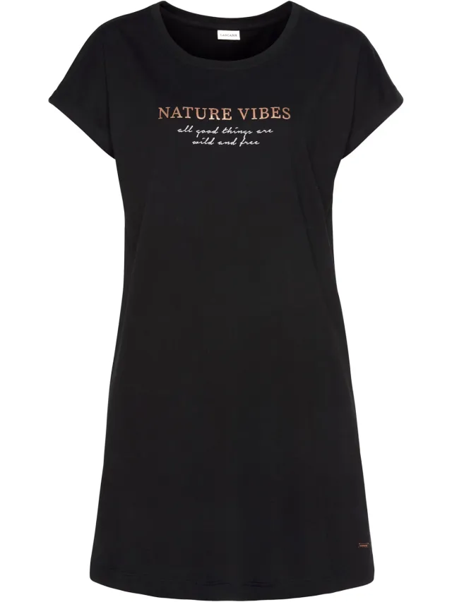 bigshirt zwart met opdruk