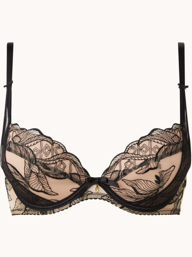 Aubade Fleur de Tattoo push up bh van kant zwart