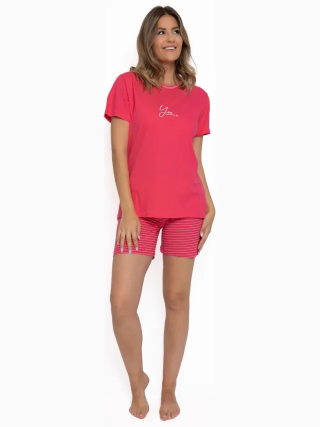 Cocodream Quality Cocodream - dames shortama 612856 - zomer pyjama - rood