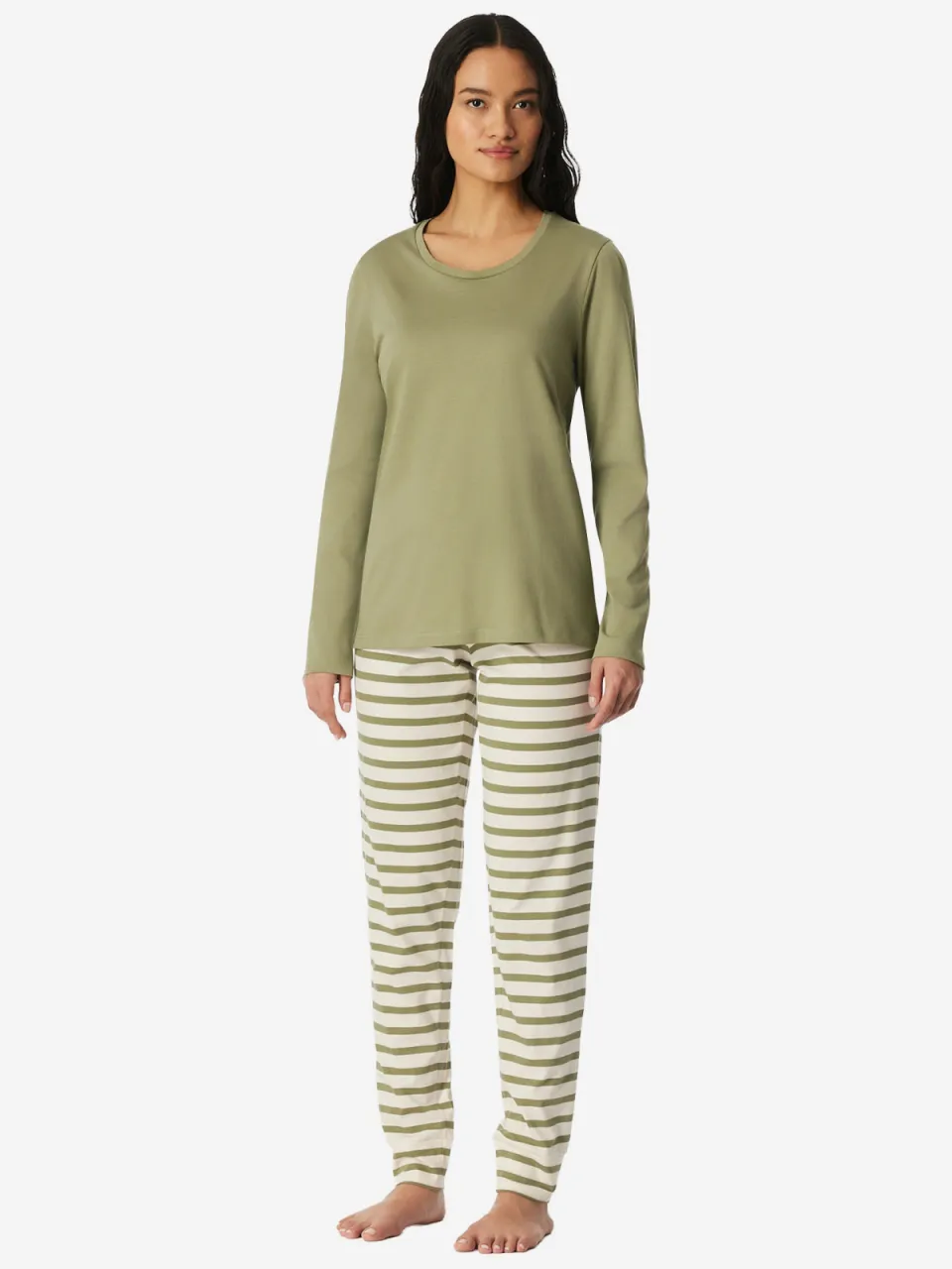 Schiesser Vrouwen Pyjama Casual Essentials groen, foto 2