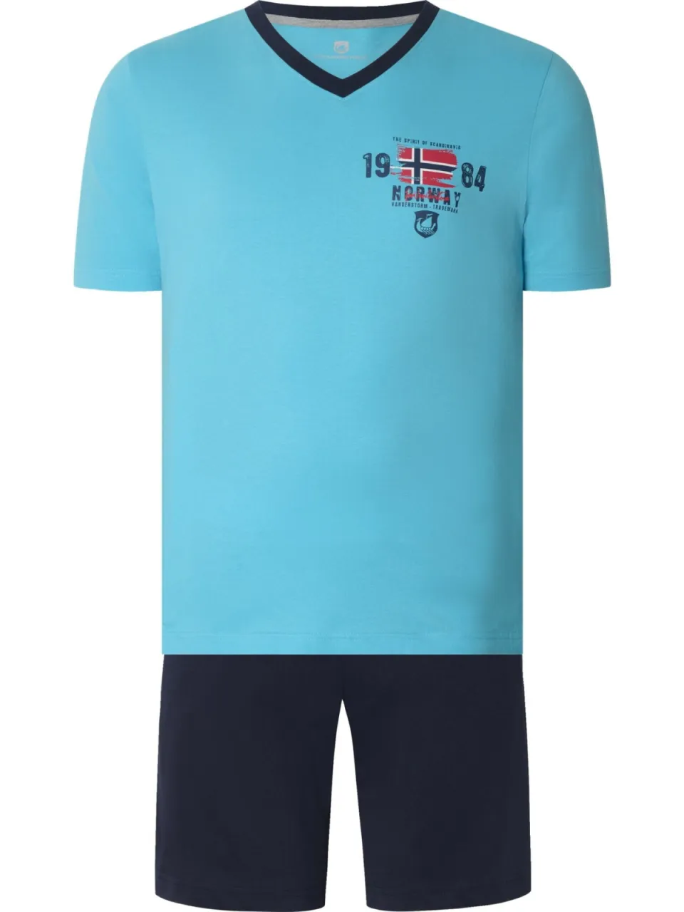 Jan Vanderstorm Comfort Fit pyjama lichtblauw