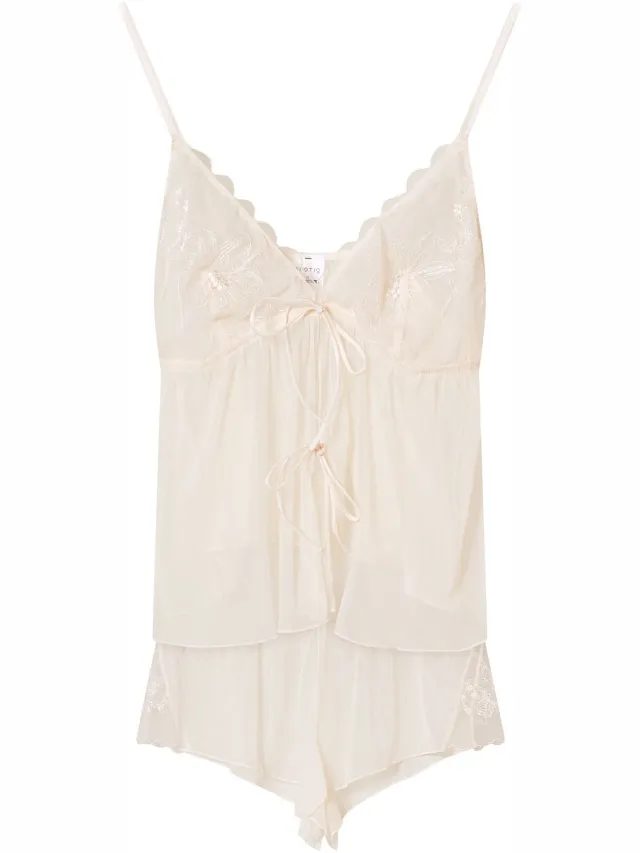 ESOTIQ Baby - Dames shortama - Crèmekleurig - XL - Top met spaghettibandjes en korte broek