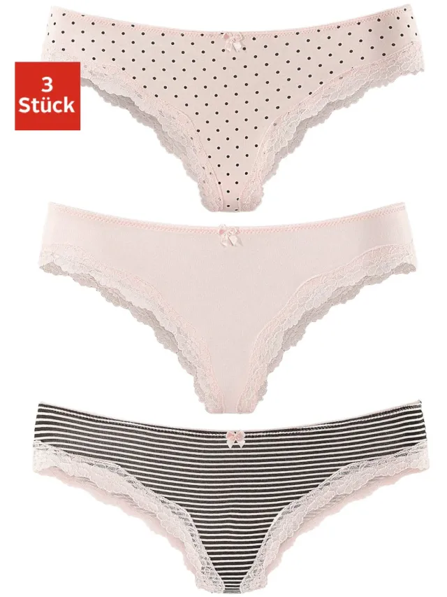 Brazilian slips set van 3 roze, foto 2