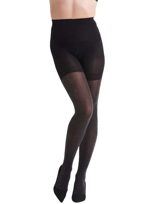 NOMI Bodywear NOMI Shapewear - Corrigerende Panty 90D High Waist met Zilver Lurex - Zilver