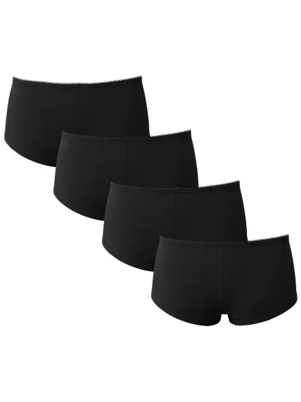 Pieces Dames boxershorts pclena 4-pack effen zwart, foto 2