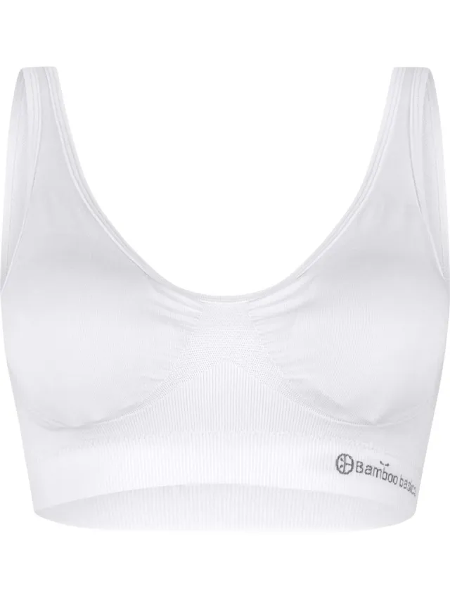 Bamboo Basics Witte Naadloze BH Zonder Beugel Fleur - Comfort BH - Bralette Dames - Bamboe Ondergoed Dames