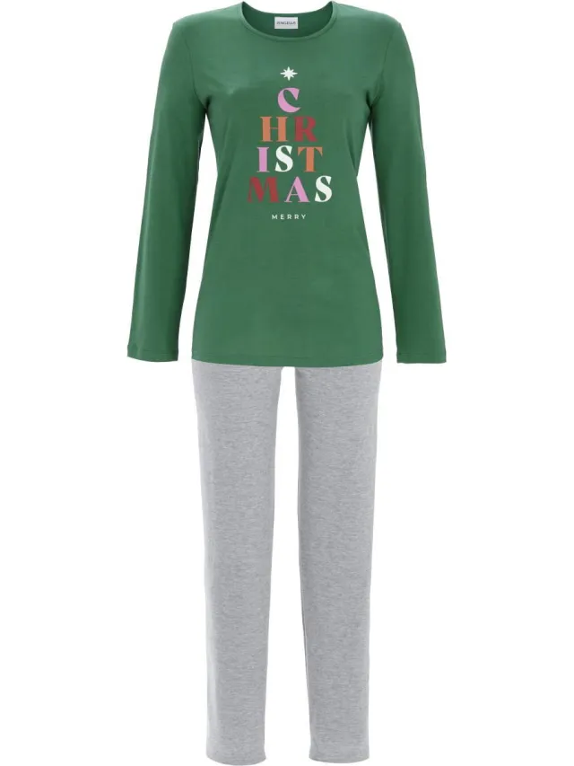 Ringella Kerst pyjama boom Ringella - Groen - Maat - 42