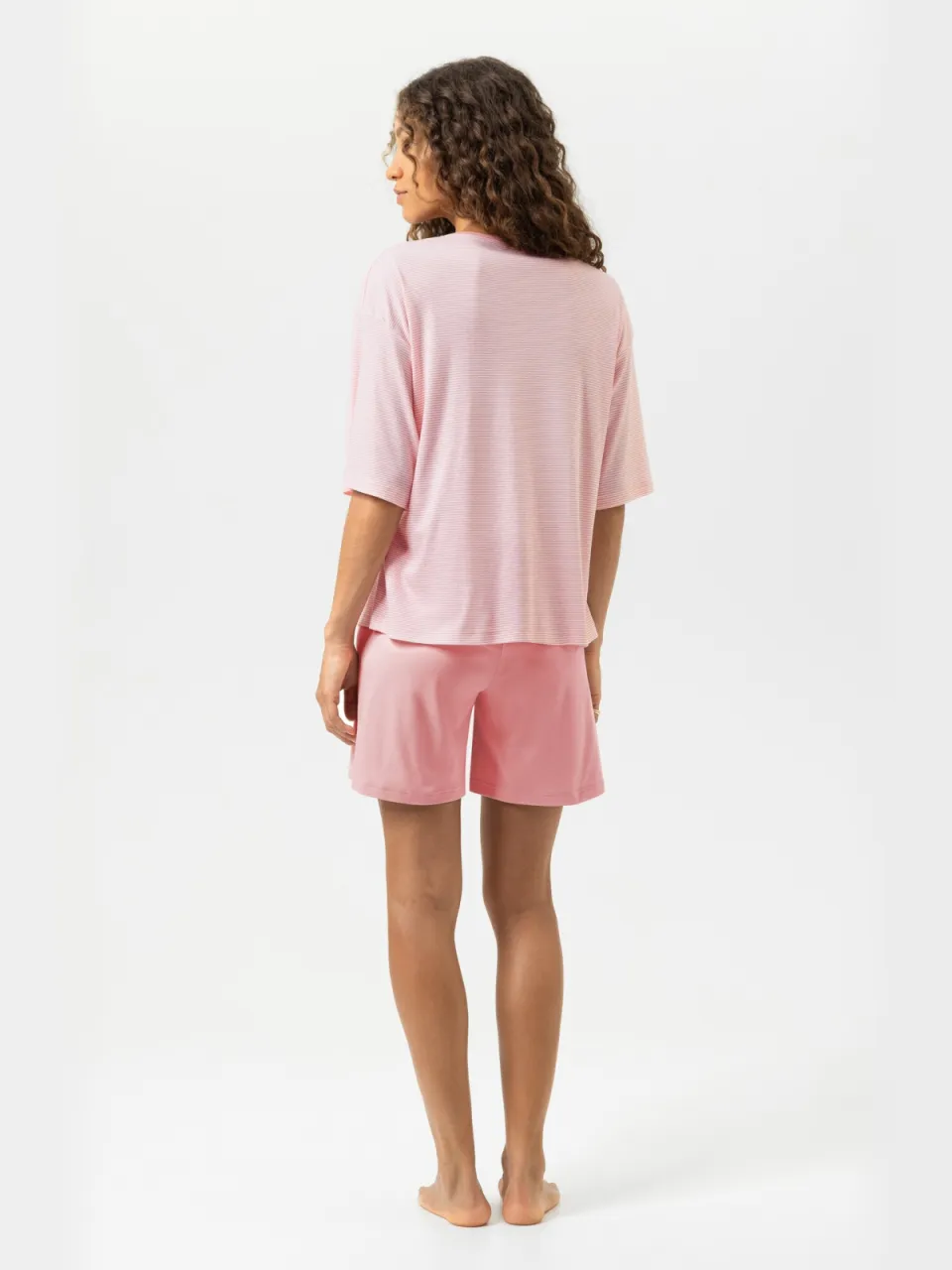 Mey Korte pyjama Serie Simple Stripes Bridal Rose, foto 3