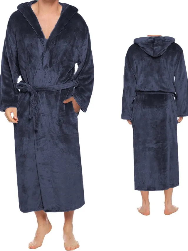 Sorprese Exclusive - Badjas - Marine - Capuchon - Ultra Zacht en Warm - Microvezel - Badjas Heren - Badjas Dames - Sauna - Oeko-Tex Standard 100 - Cadeau