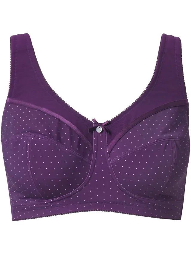 Ulla Popken Dames - Steun beha stippen zonder beugel - Aubergine