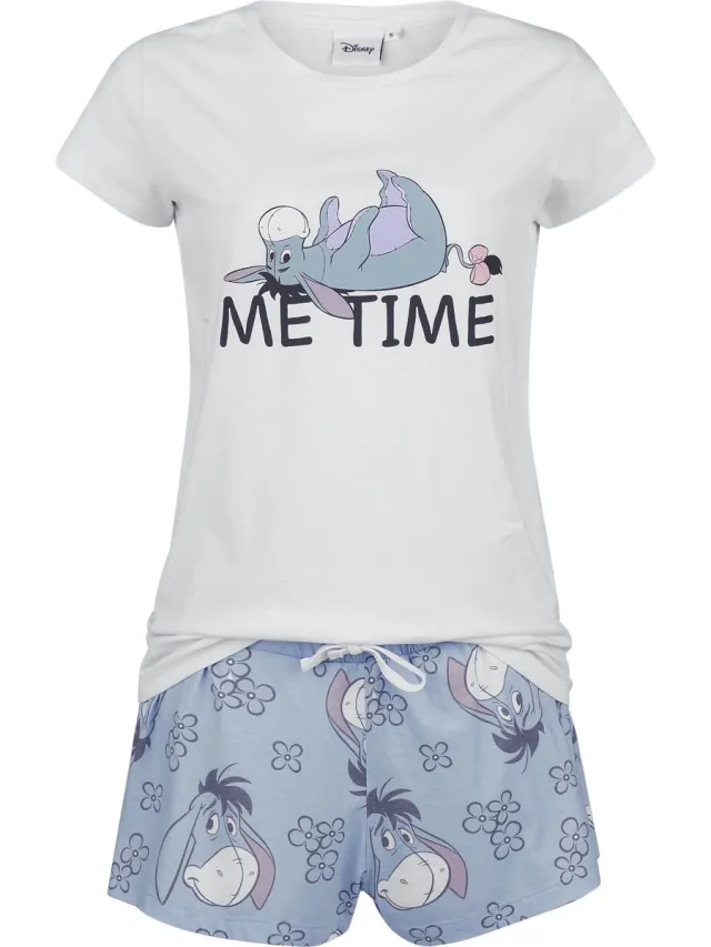 Disney Winnie The Pooh Eeyore - Me Time Pyjama wit-blauw Katoen wit;blauw