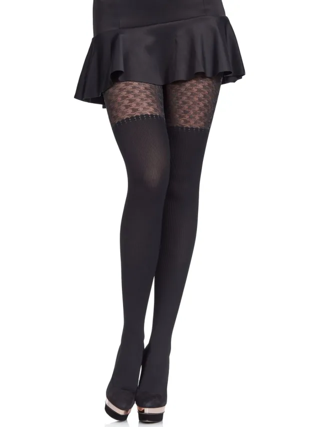 Merry Style Dames Panty - 60 DEN - Halsterloos - Polyamide - MS-GB-371 - Zwart