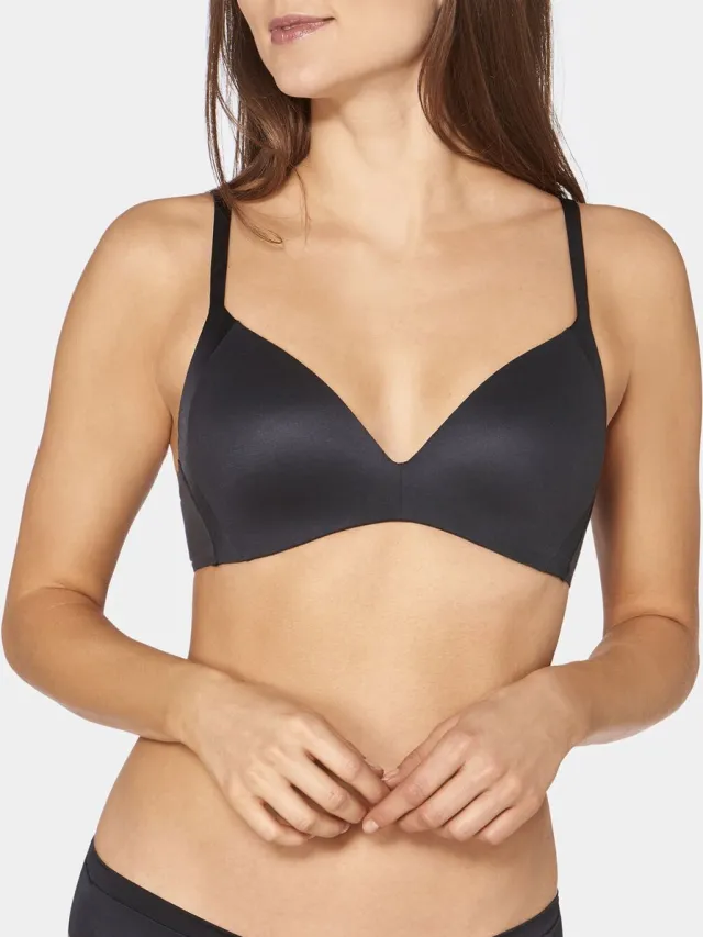 Triumph BH zonder beugel - Body Make-Up Soft Touch P EX - Comfort T-shirt bh - Naadloze cups - T - 85B - Zwart