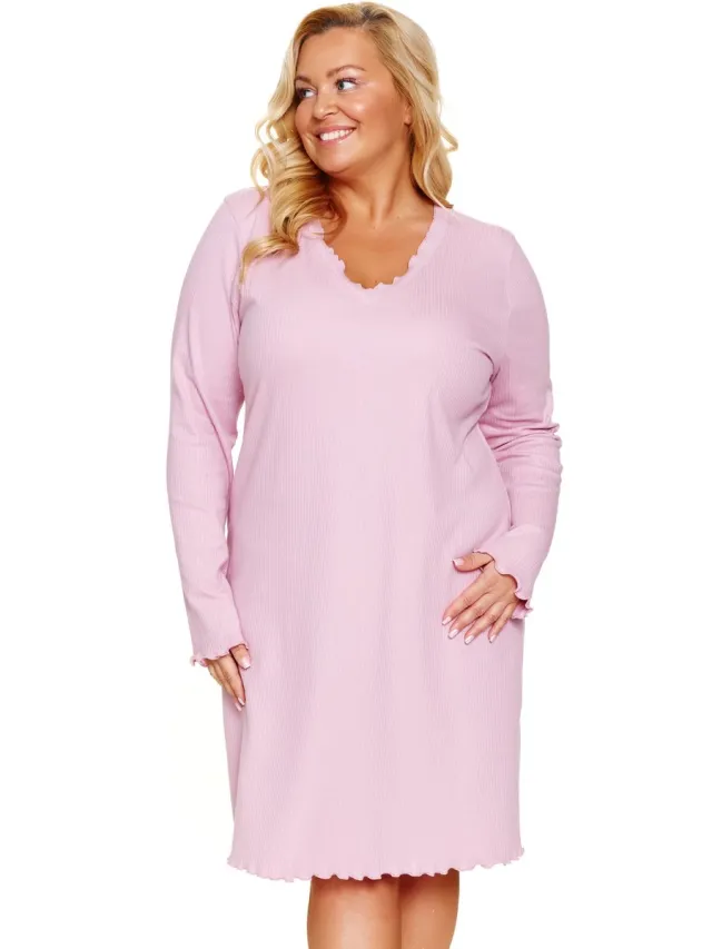 Doctor Nap Katoenen Nachthemd Plus Size Papaya TB.7325 40 / Roze