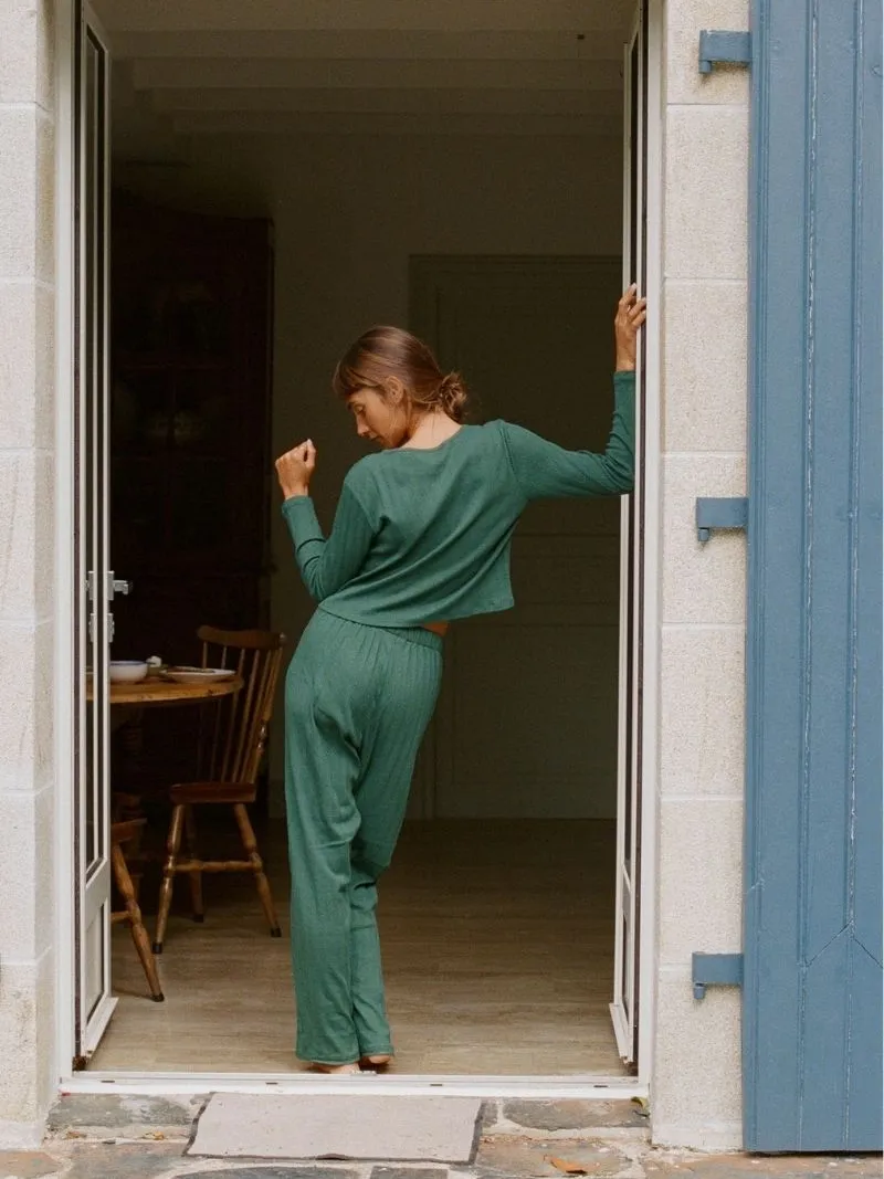 Nénés dames vegan Broek Maud Green, foto 2