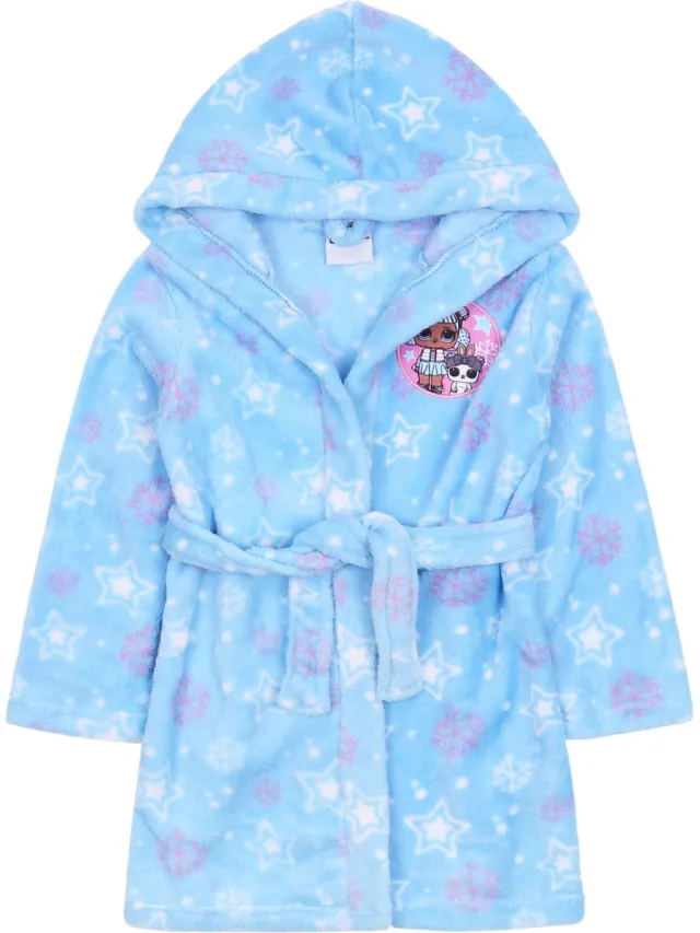 L.O.L. Surprise! Blauwe meisjesbadjas met capuchon - LOL Surprise, OEKO-TEX / 104-110 cm