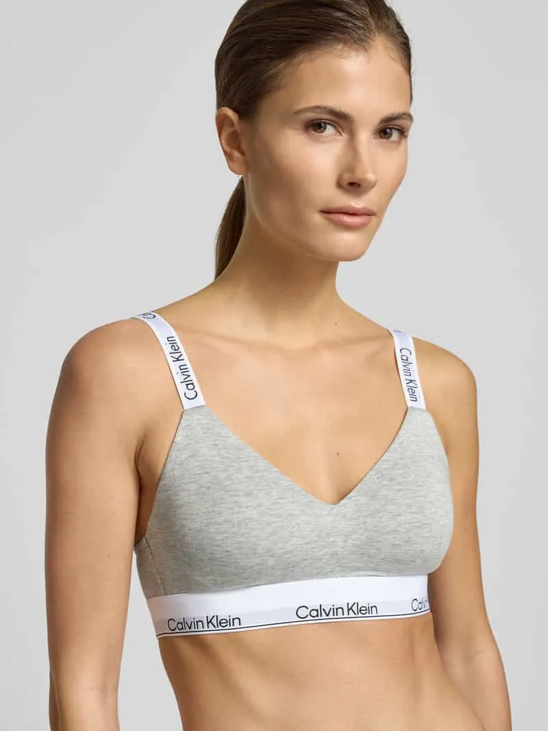 Calvin Klein Bralette met label in band lichtgrijs, foto 4