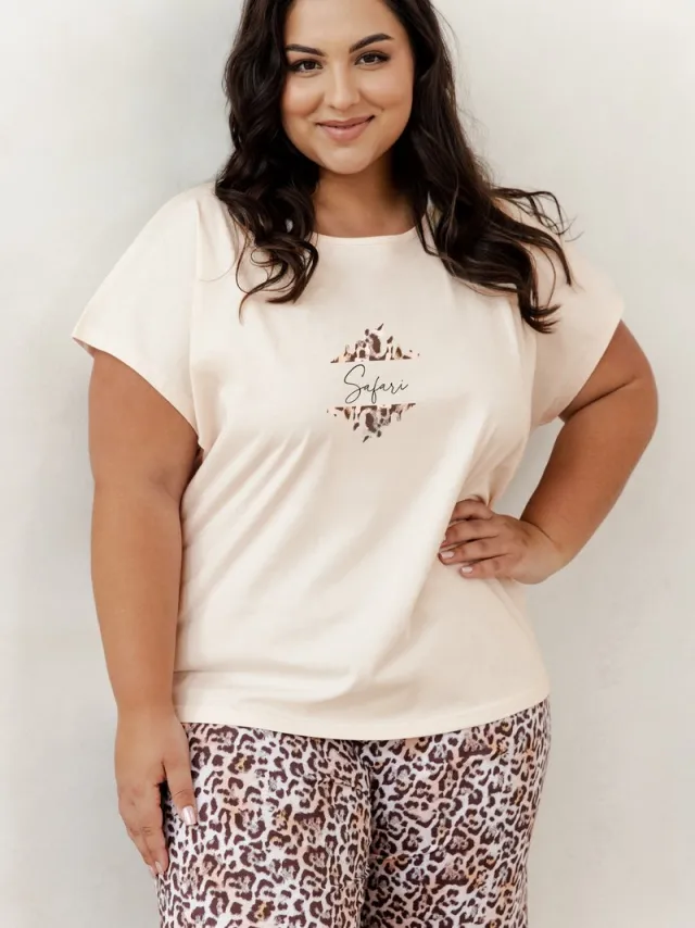 Taro Short Pyjama - Zomer Pyjama - Chrissy. Ecru multi