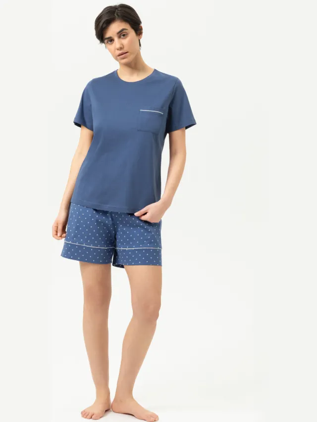 Mey Pak kort Serie Polka Dreams Midnight Dust blauw