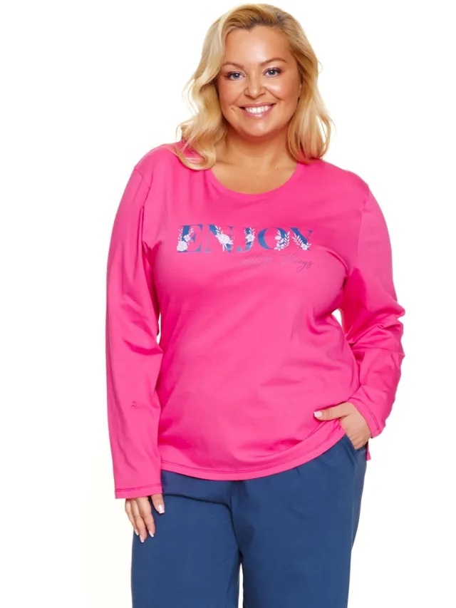 Doctor Nap Katoenen Dames Pyjama Plus Size Plus Size Peony PB.7328 40 / Roze