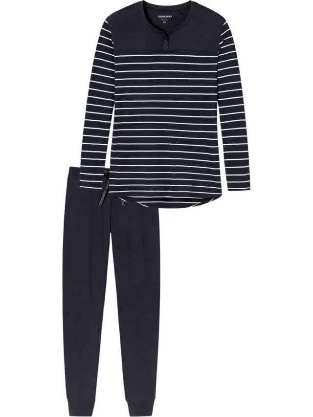 Schiesser Maat 42 Dames Pyjamaset blauw