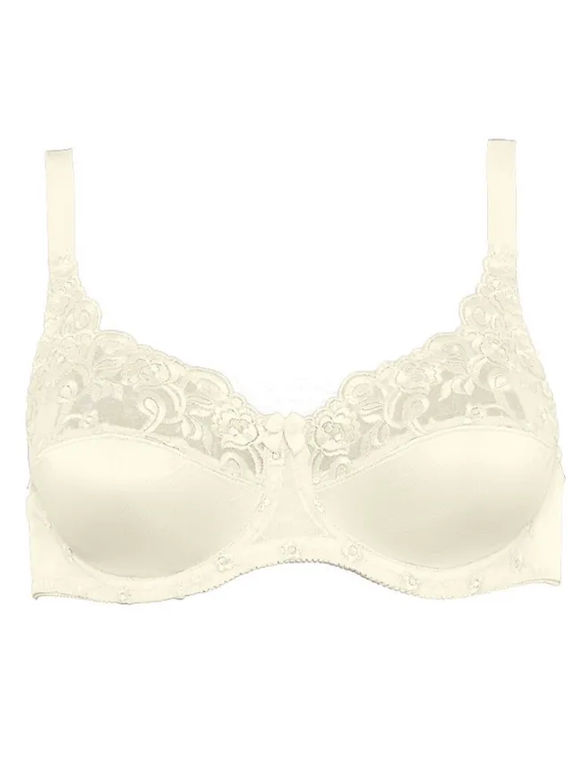 Naturana glimmende beugel BH met kant maat 90C champagne