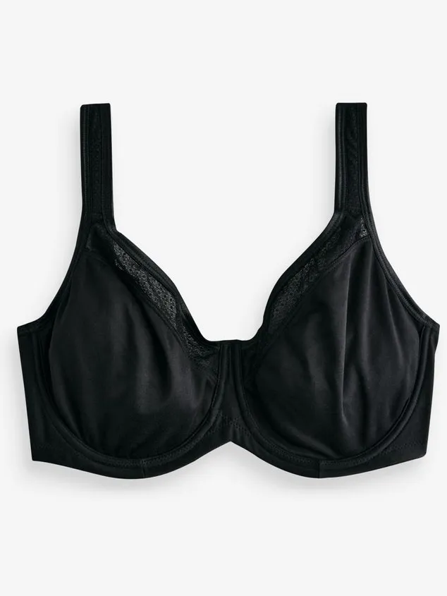 Next Dames - F-K katoenen minimiser beha met gewatteerde bandjes voor ultieme ondersteuning - Zwart Black