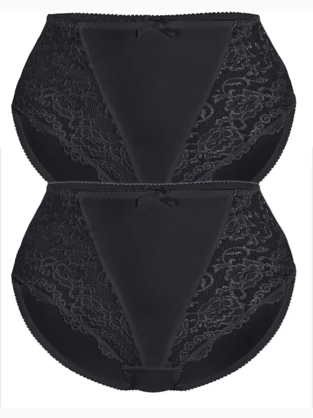 Sassa 2-pack Bodice Slips KLASSIEK KANT Zwart Zwart