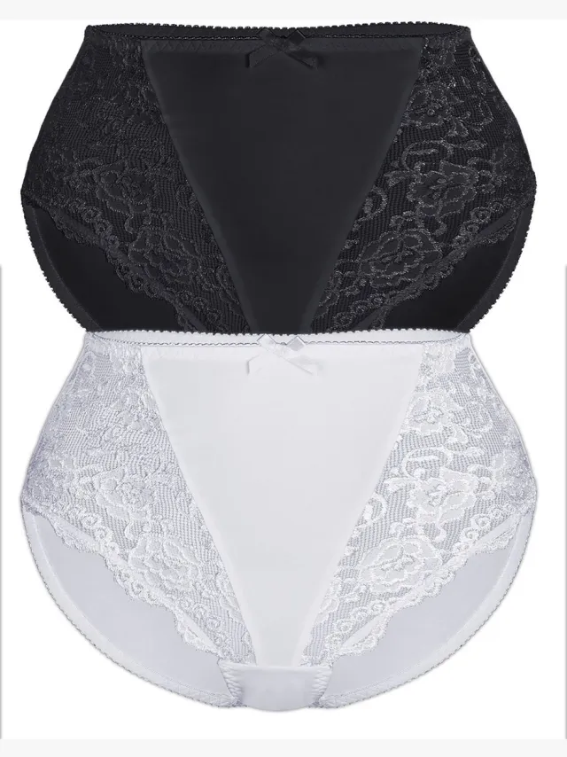 Sassa 2-pack Bodice Slips KLASSIEK KANT Zwart-wit
