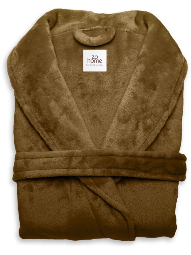 Zohome Badjas Cara - Kamerjas voor Dames en Heren - Ochtendjas - Geschikt voor de Sauna - Bruin
