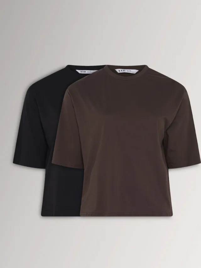Yours Yourset 2Pack Chocoladebruine En Zwarte Slaaptshirtssize 62-64, foto 2