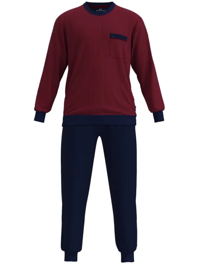 Götzburg Gotzburg badstof pyjama rood/blauw