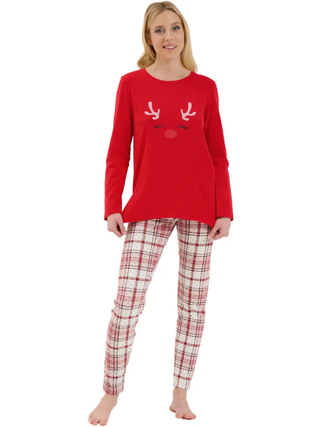 Lisca Holiday Cheek pyjamaset rood
