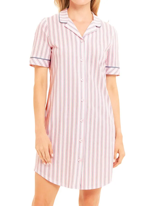 Rösch Dames nachthemd Basic rose stripe