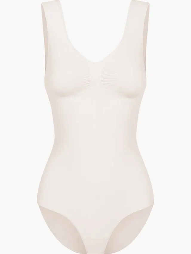 cfab Tanktop bodysuit met corrigerende shapewear en slipje - Zandkleur - 5XL - Corrigerende Body - Naadlos - corrigerend ondergoed dames