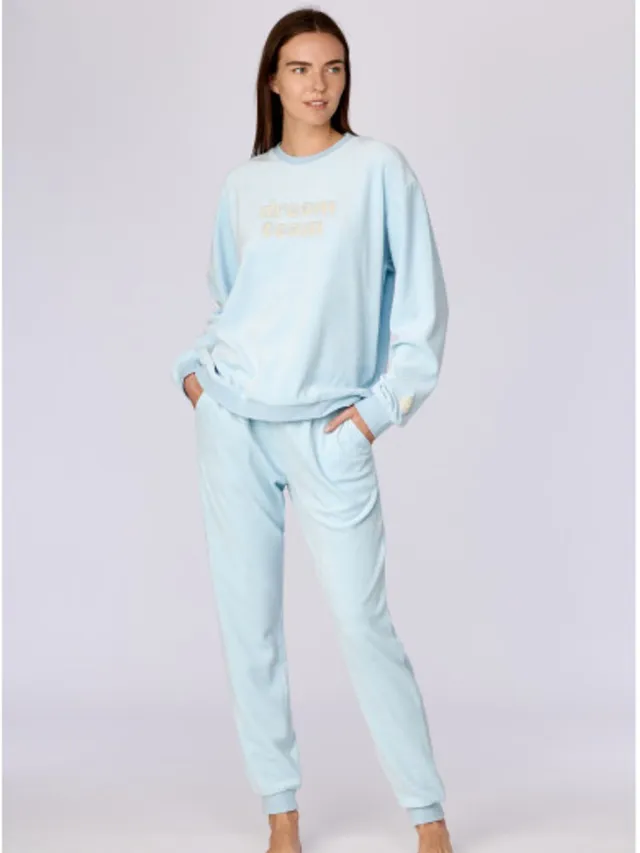 Woody Unisex pyjama lichtblauw