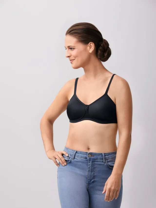 Amoena Prothese Bh Voorgevormd Zonder Beugel Lara SB Zwart - maat EU 100AA / FR