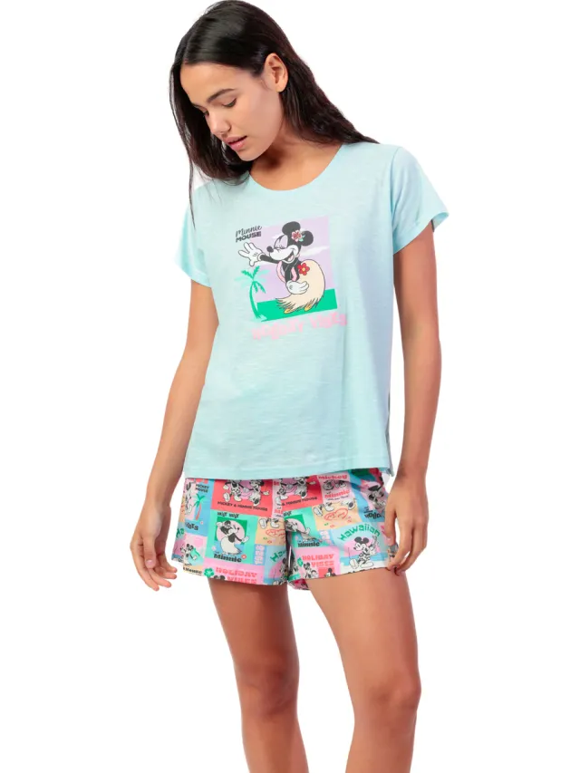 Admas Holiday Vibes Disney pyjamaset blauw