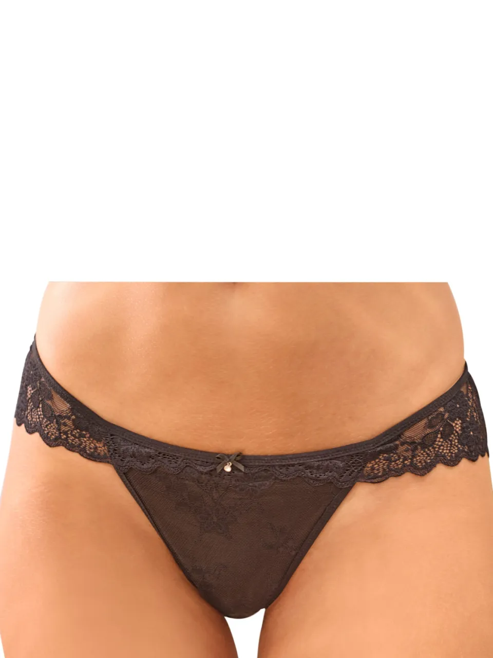 slip met kant zwart