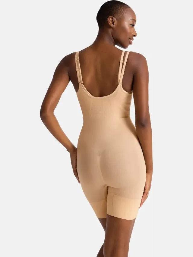 Dorina Absolute Sculpt Bodysuit - Corrigerende Body - Met pijpjes - Naadloos - Verstelbare bandjes - M - Beige