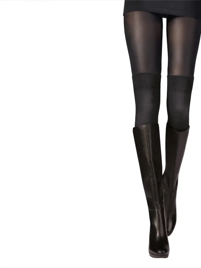 Pretty Polly Overknees panty Zwart